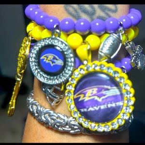 Ravens stacked charm bracelet